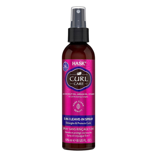 Hask Curl Care 5-In-1 Leave-In Spray Conditioner For Curly Hair Types, Vegan Formula, Cruelty Free, Color Safe, Gluten-Free, Sulfate-Free, Paraben-Free