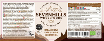 Sevenhills Wholefoods 1L Organic Extra Virgin Raw Coconut Oil (Cold-Pressed), Recyclable Plastic Tub, For Cooking, Baking, Skin Moisturiser, Hair Conditioner