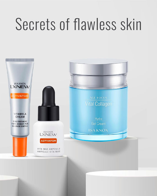 Isa Knox Lxnew Vitamin Cream Set (64 Ml/2.16 Fl Oz) - Skin Tone, Blemish Recovery/Hyperpigmentation Treatmen. Multivitamins, Antioxidant Collagen Complex