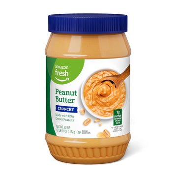 Amazon Fresh, Crunchy Peanut Butter, 40 Oz (Previously Happy Belly, Packaging May Vary)