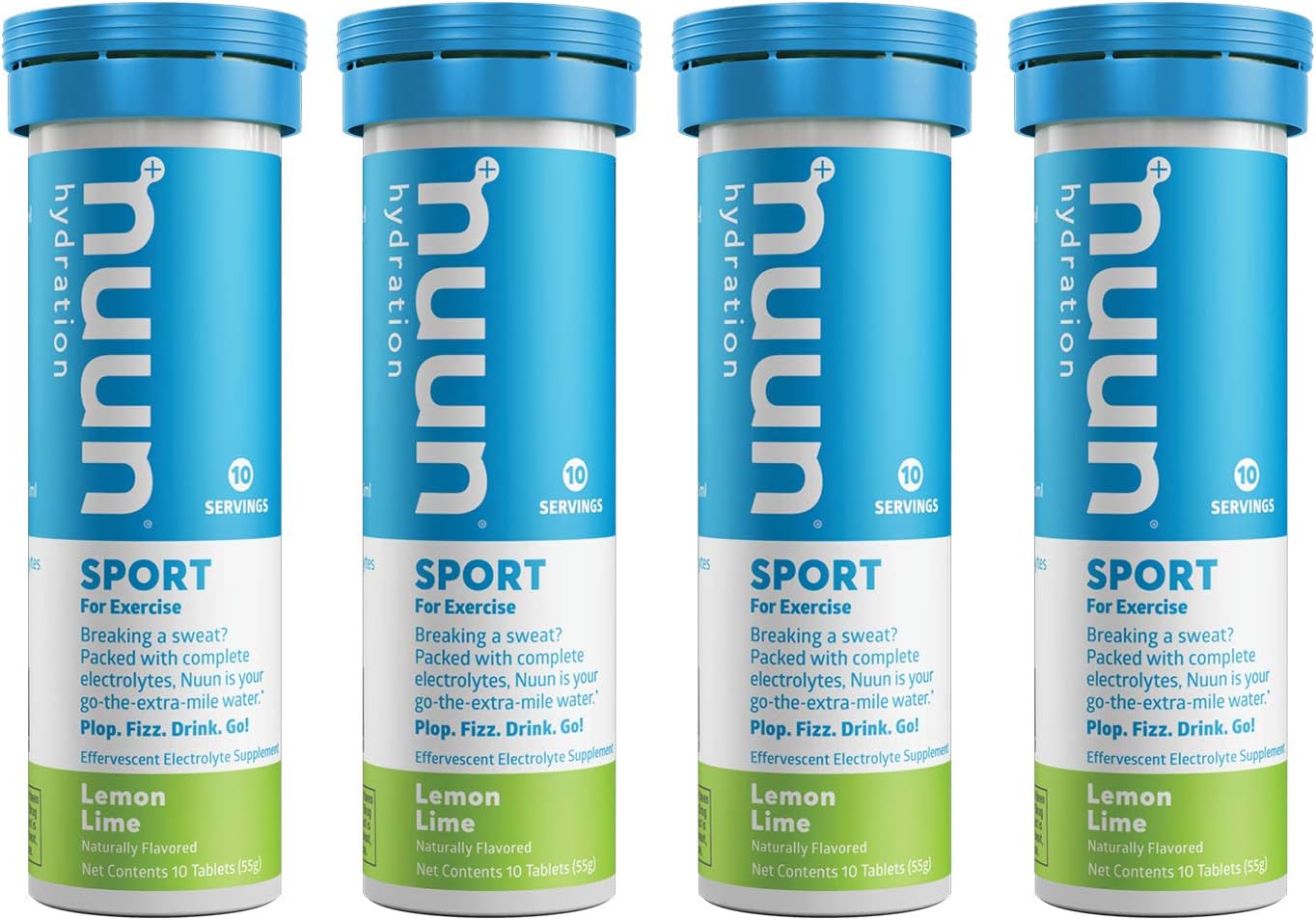 Nuun Sport Electrolyte Tablets for Proactive Hydration, Lemon Lime, 4