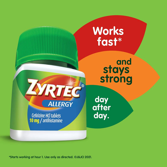 Zyrtec 24 Hour Allergy Relief Tablets, Indoor & Outdoor Allergy Medicine With 10 Mg Cetirizine Hcl Per Antihistamine Tablet, 47Ct Bundle Pack (1 X 30Ct, 14Ct And 3X1Ct)