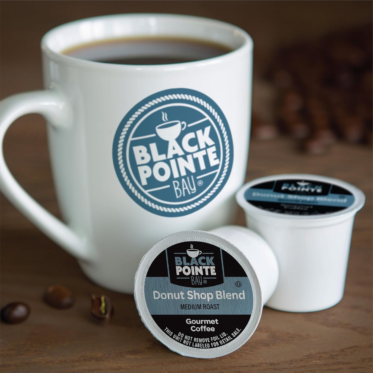 Black Pointe Bay Coffee, Donut Shop Blend, Medium Roast, 42 Count Single Serve Coffee Pods For Keurig K-Cup Brewers