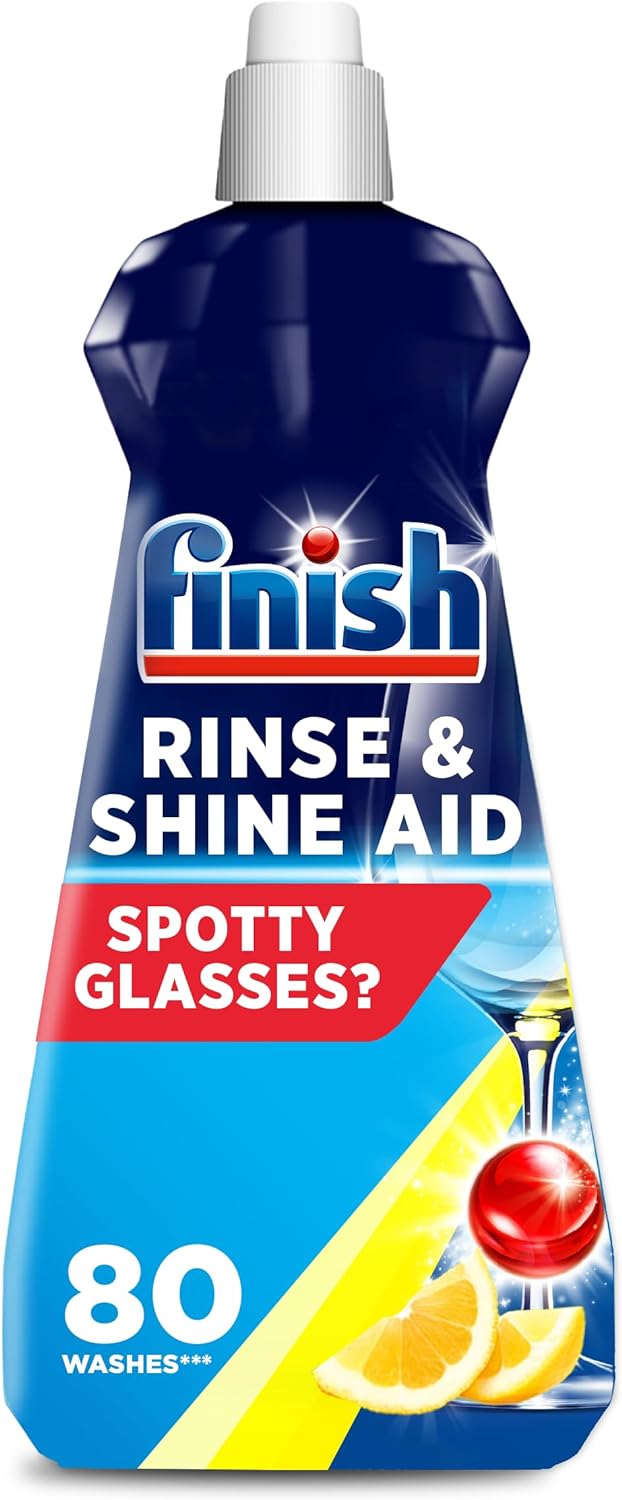 Finish | Finish Dishwasher Rinse & Shine Aid | Lemon| 400ml | For Drier Glasses and Spot Prevention