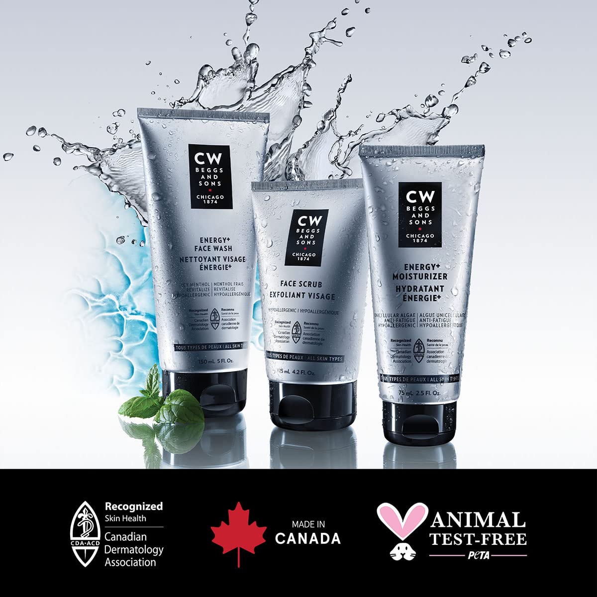 Cw Beggs Energy+ Moisturizer For Men, Normal To Dry Skin, Anti-Fatigue Face Cream, Hypoallergenic, Fragrance-Free, Paraben-Free, Alcohol-Free, Mineral Oil-Free, Cruelty-Free, 2.5 Fl. Oz. : Beauty & Personal Care