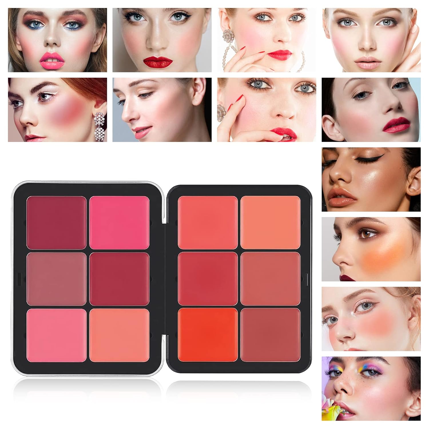 Hosaily 12 Colors Cream Blush Palette Matte Blush Contour And Highlight Blush Palette Waterproof And Long Lasting Blush Cream Makeup Palette : Beauty & Personal Care