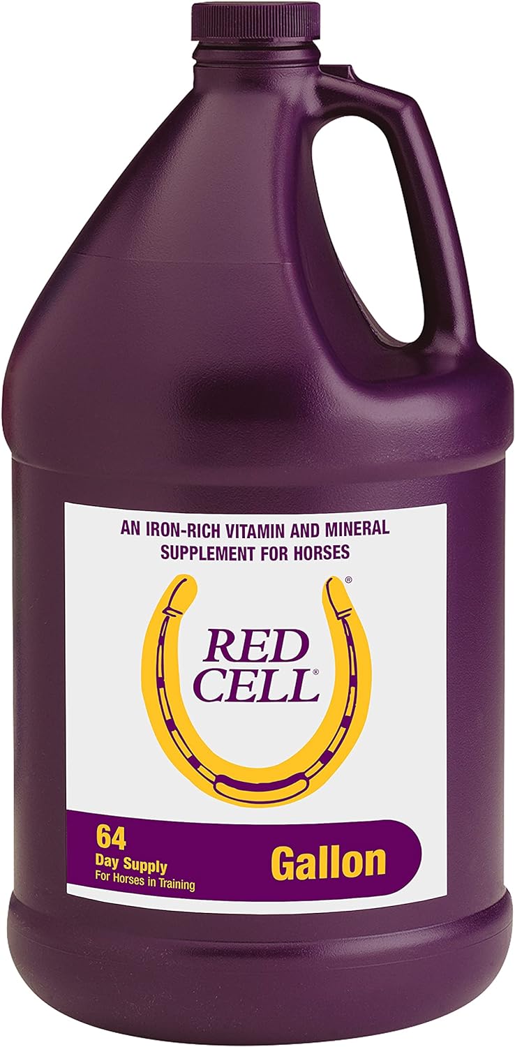 Farnam Horse Health Red Cell, Liquid Vitamin-Iron-Mineral Supplement For Horses, Helps Fill Important Nutritional Gaps In Horse'S Diet, 1 Gallon, 128 Oz., 64-Day Supply