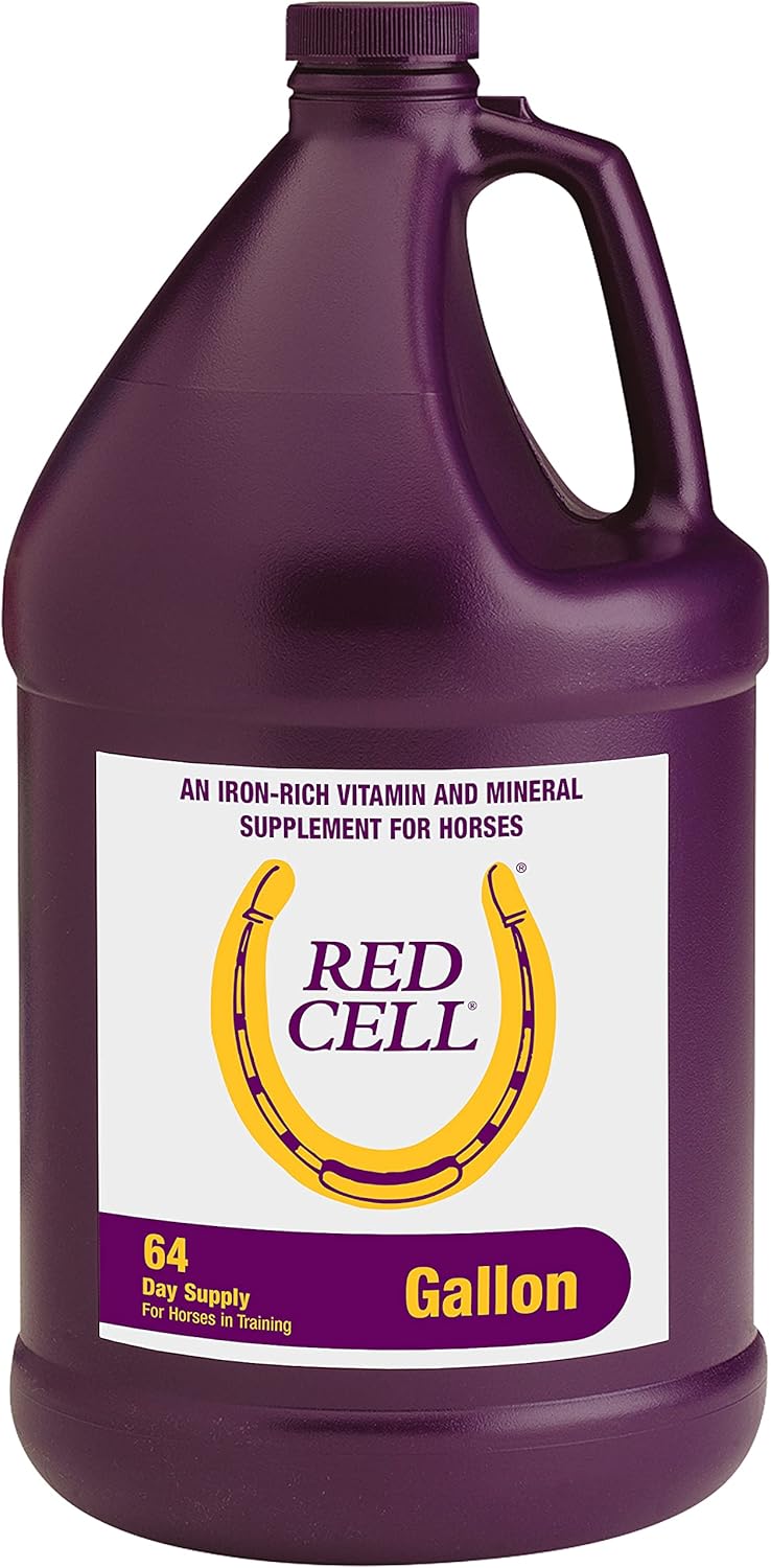 Farnam Horse Health Red Cell, Liquid Vitamin-Iron-Mineral Supplement For Horses, Helps Fill Important Nutritional Gaps In Horse'S Diet, 1 Gallon, 128 Oz., 64-Day Supply