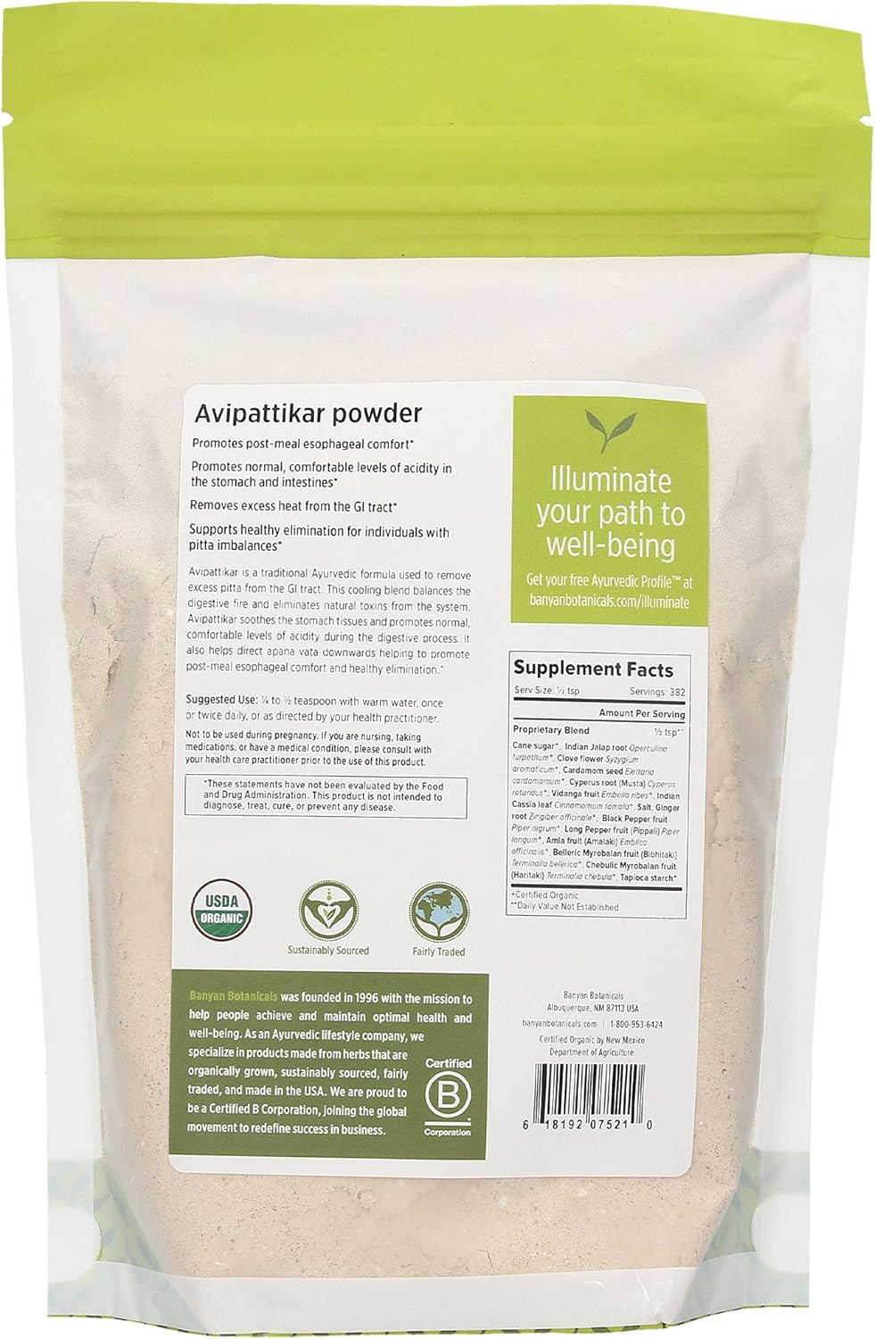 Banyan Botanicals Avipattikar Powder – Organic Avipattikar with Clove ower, Cardamom Seed & Vidanga ­­– for Supporting Smooth Digestion & a Calm Stomach – . – Non-GMO Sustainably Sourced Vegan