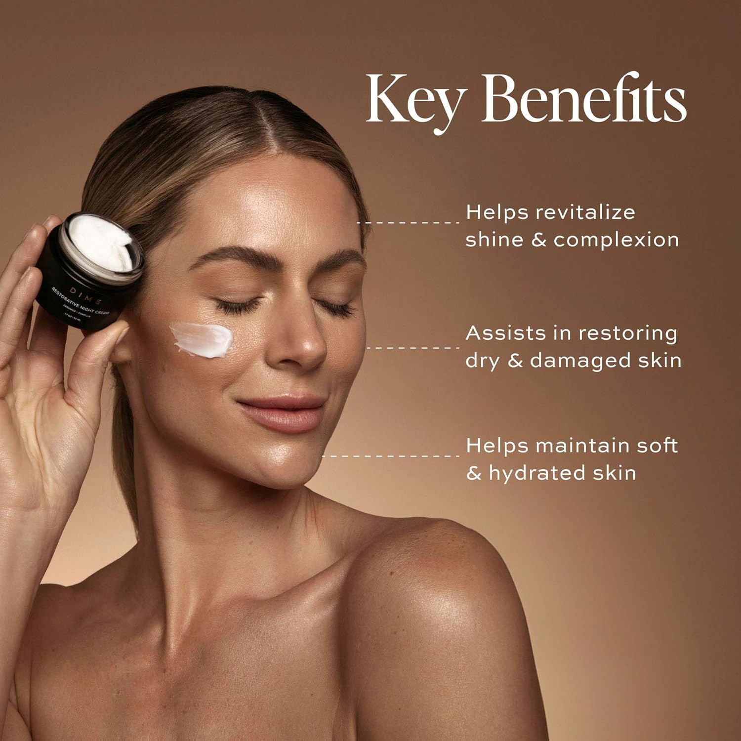 Dime Beauty Restorative Night Cream, Facial Moisturizer With Ceramides And Sea Buckthorn, 1.7 Oz / 50 Ml In Pump : Beauty & Personal Care