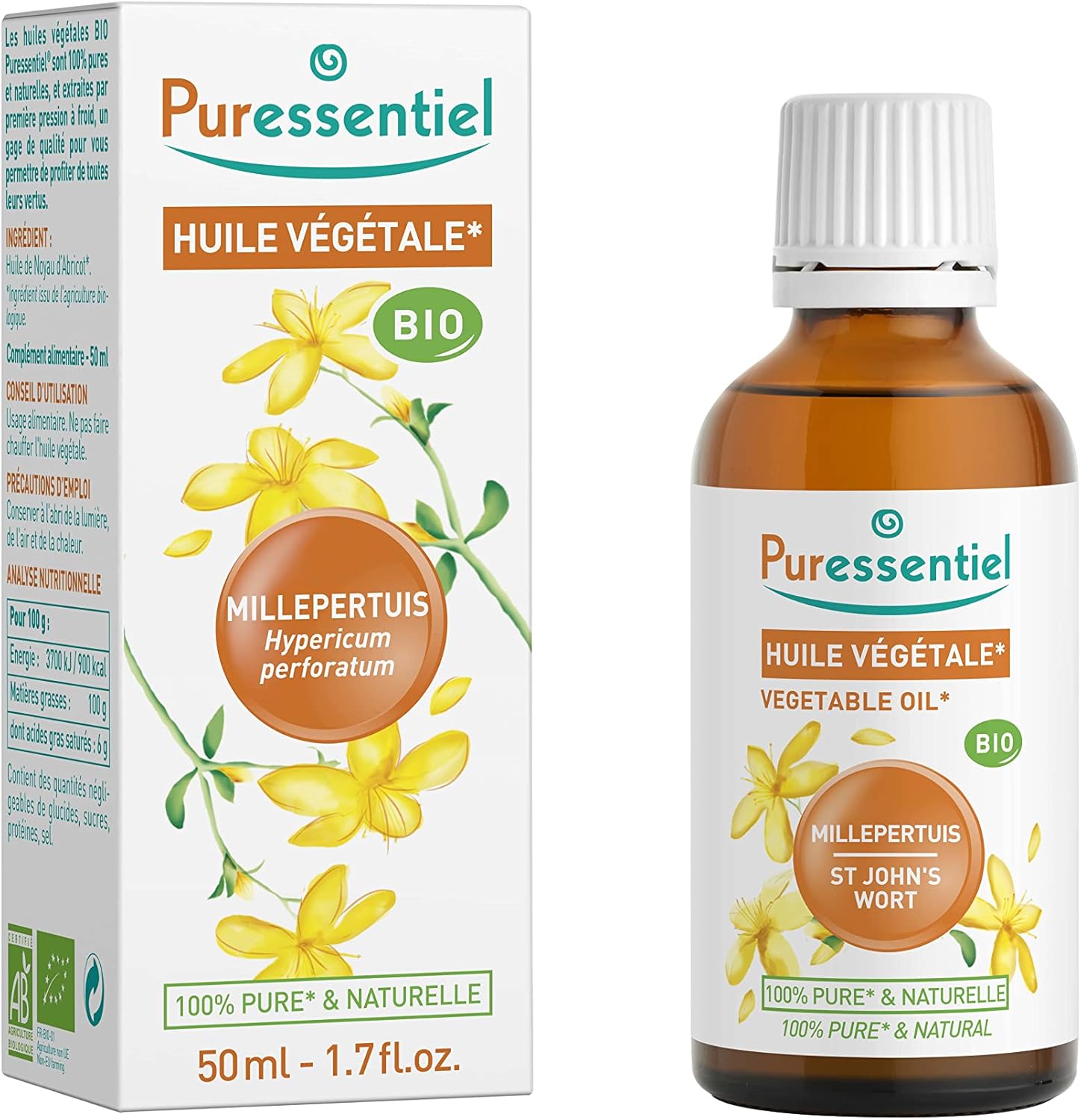 Puressentiel St. John'S Wort (Hypericum Perforatum) Vegetable Oil Organic 50Ml