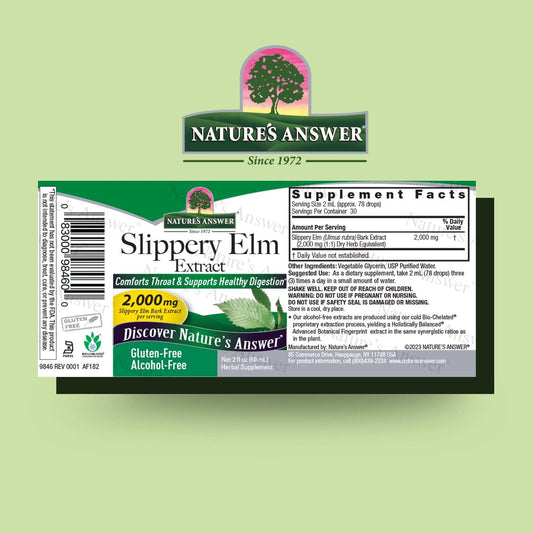 Nature's Answer Alcohol-Free Slippery Elm 2   Extract | Soothes Mucous Membranes | Gluten-Free, Cruelty-Free, Kosher-Certified, Made in The USA | Single Count
