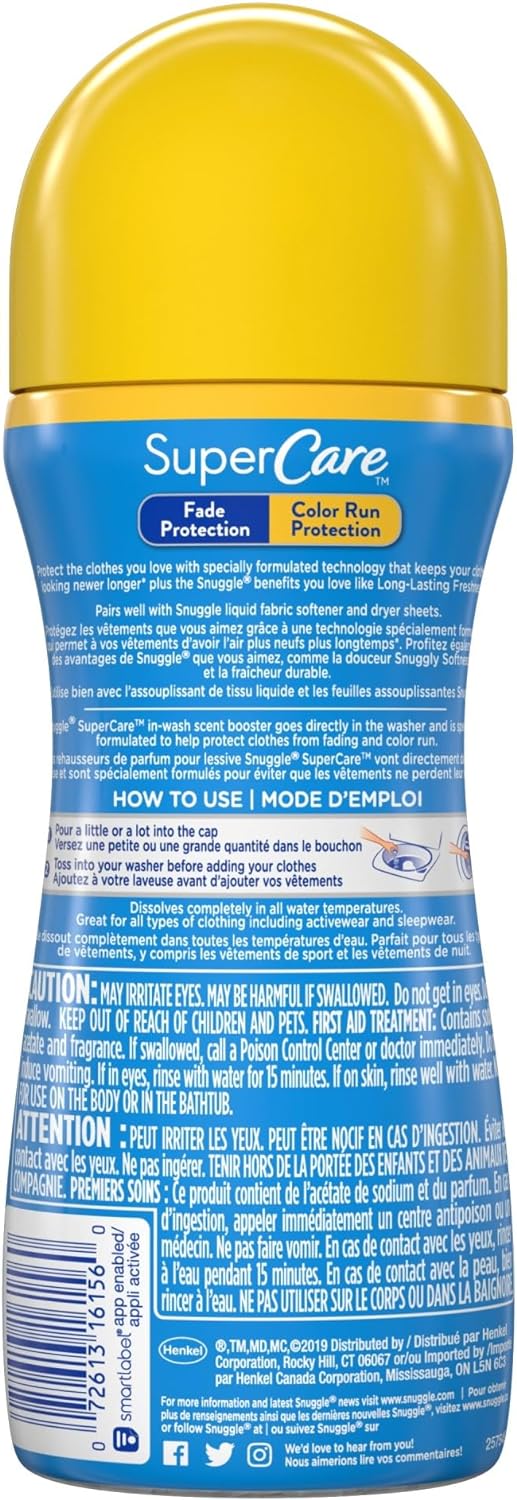 Snuggle SuperCare In-Wash Scent Booster, Lilies and Linen, Fade Protection and Color Run Protection, 9 Ounce, 4 Count