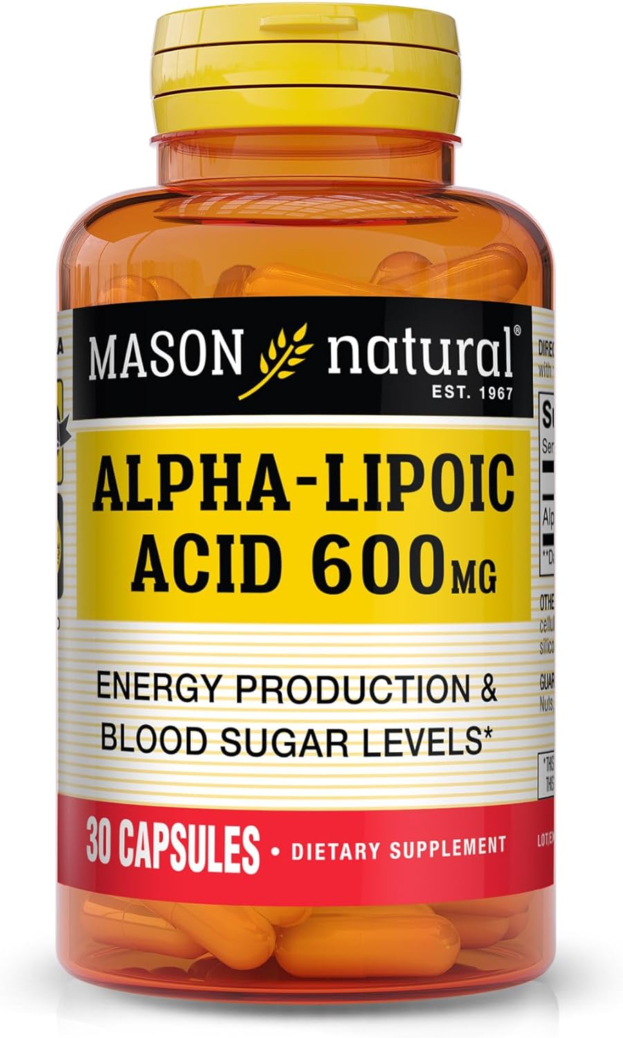 MASON NATURAL Alpha Lipoic Acid 600MG Capsules
