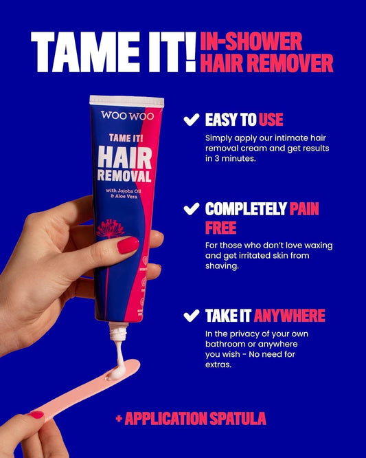 Woowoo Tame It! Vegan Intimate Hair Removal Cream 100 Ml (Pack Of 2)