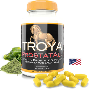 Troya Supplement – Saw Palmetto, Zinc, Stinging Nettle & Pumpkin Seed Extract – 60 Capsules – Supports Prostate Health & Urinary Function