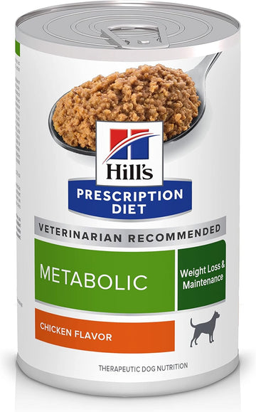 Hill'S Prescription Diet Metabolic Weight Management Chicken Flavor Wet Dog Food, Veterinary Diet, 13 Oz (Pack Of 12)