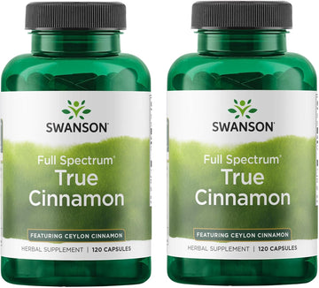 Swanson Full Spectrum True Cinnamon - Herbal Supplement - (120 Capsules, 300mg Each) 2 Pack