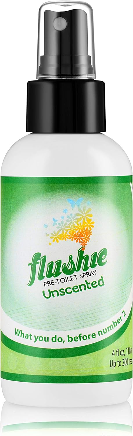 Flushie Pre-Toilet Spray for Poop Travel Size Toiletries Bathroom Spray for Poop Spray for Toilet Deodorizer Traveling Essentials Poop deodorizer Poop Odor eliminator 4oz (Assorted Mix, 4 Pack) : Health & Household