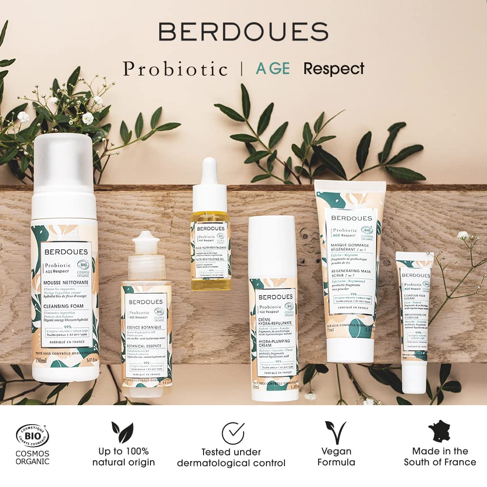 Berdoues Probiotic Age Respect Hydra Plumping Cream | Anti Aging Face Moisturizer With Hyaluronic Acid. Leaves The Skin Firmer. Fine Lines & Wrinkles Appear Less Visible | Made In France - 1.69 Fl.Oz : Beauty & Personal Care