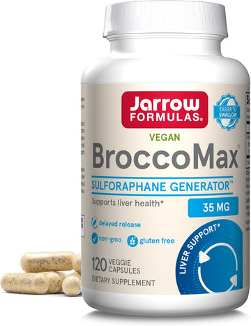 Jarrow Formulas Broccomax Sulforaphane Generator 35 Mg With Sulforaphane Glucosinolate And Myrosinase, Dietary Supplement For Liver Health Support, 120 Delayed Release Veggie Capsules, 60 Day Supply