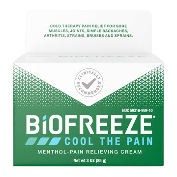 Biofreeze Pain Relief Cream, Knee & Lower Back Pain Relief, Sore Muscle Relief, Neck Pain Relief, Shoulder Pain Relief, Muscle Recovery, FSA Eligible, 3 OZ Biofreeze Menthol Cream