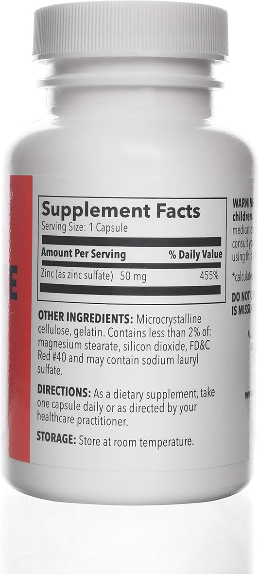 Zinc Sulfate 220 Mg 100 Count Capsules | Dietary Supplement