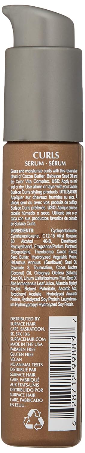 Surface Hair Curls Serum, Repair And Protect While Maintaining Moisture And Shine, 1.7 Fl. Oz