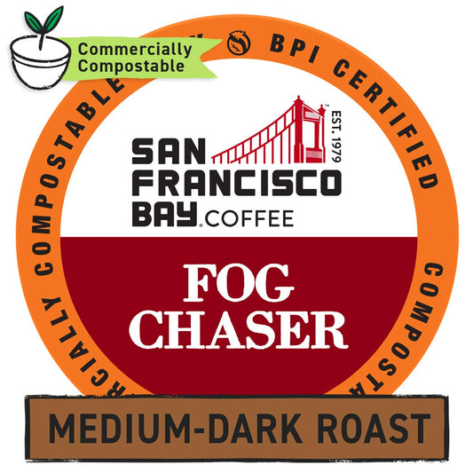 San Francisco Bay Compostable Coffee Pods - Fog Chaser (80 Ct) K Cup Compatible including Keurig 2.0, Medium Dark Roast