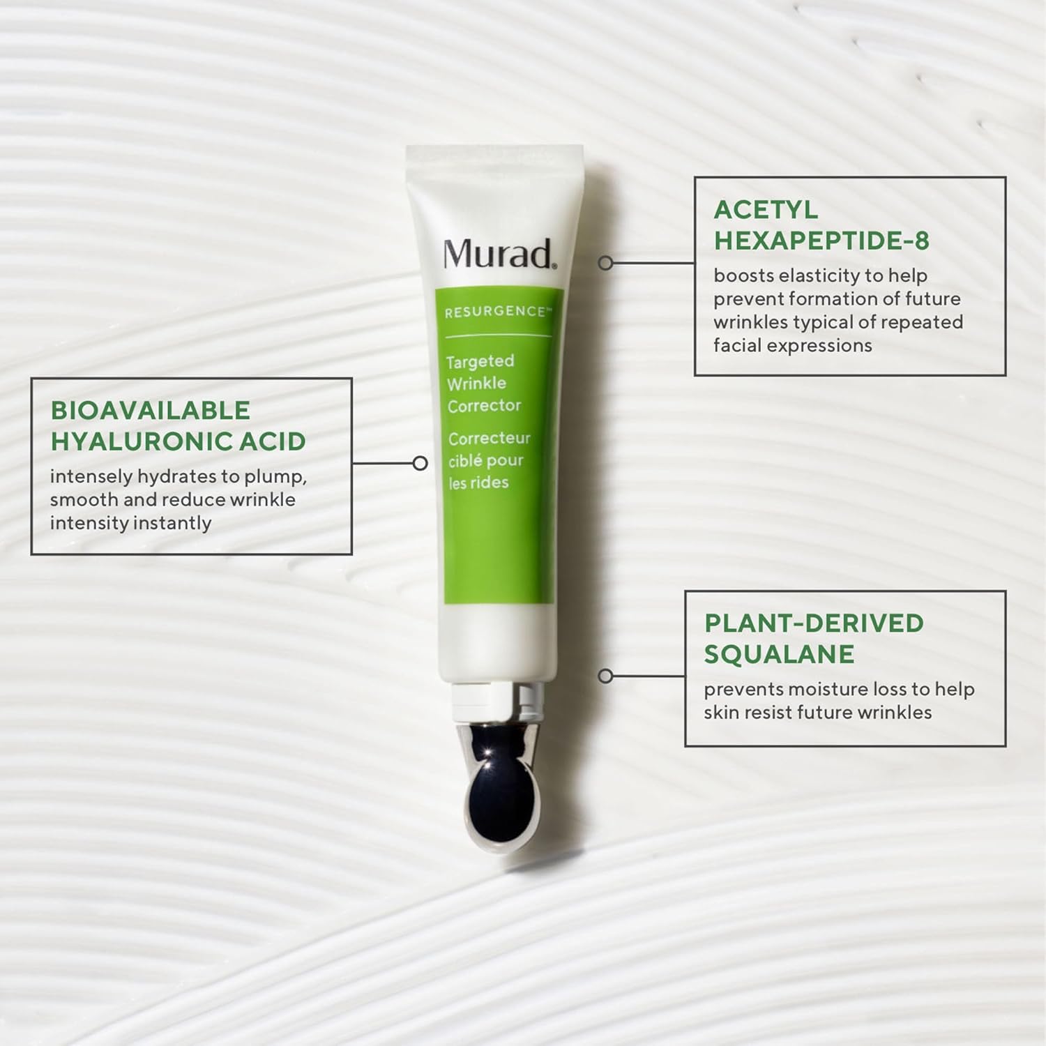 Murad Targeted Wrinkle Corrector - Resurgence Anti-Wrinkle Face Cream - Instant Filler Wrinkle Corrector - Gentle Anti-Aging Hydrating Hyaluronic Acid Treatment Backed By Science, 0.5 Oz : Beauty & Personal Care