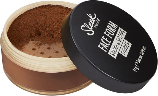 Sleek Makeup Face Form Baking & Setting Powder, Loose Setting Powder To Lock In Your Makeup, Lightweight Formula, Deep 14G