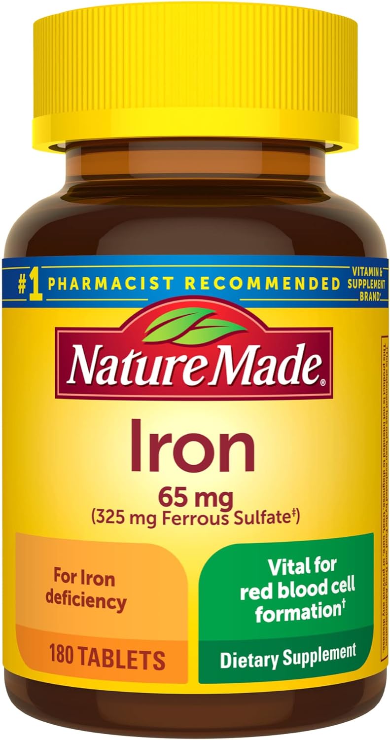 Nature Made Iron 65 Mg (325 Mg Ferrous Sulfate) Tablets, Dietary Supplement For Red Blood Cell Support