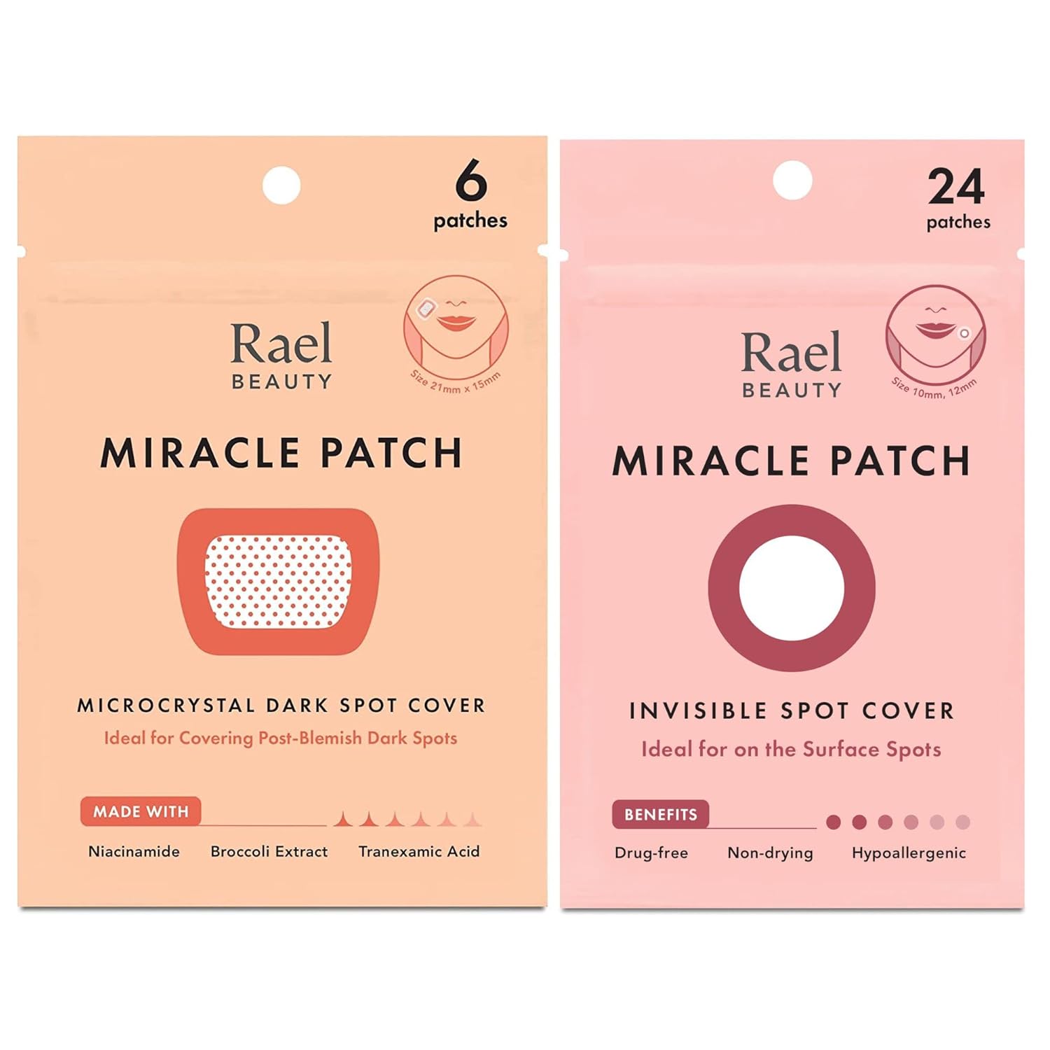 Rael Miracle Bundle - Microcrystal Dark Spot Cover (6 Count), Invisible Spot Cover (24 Count)