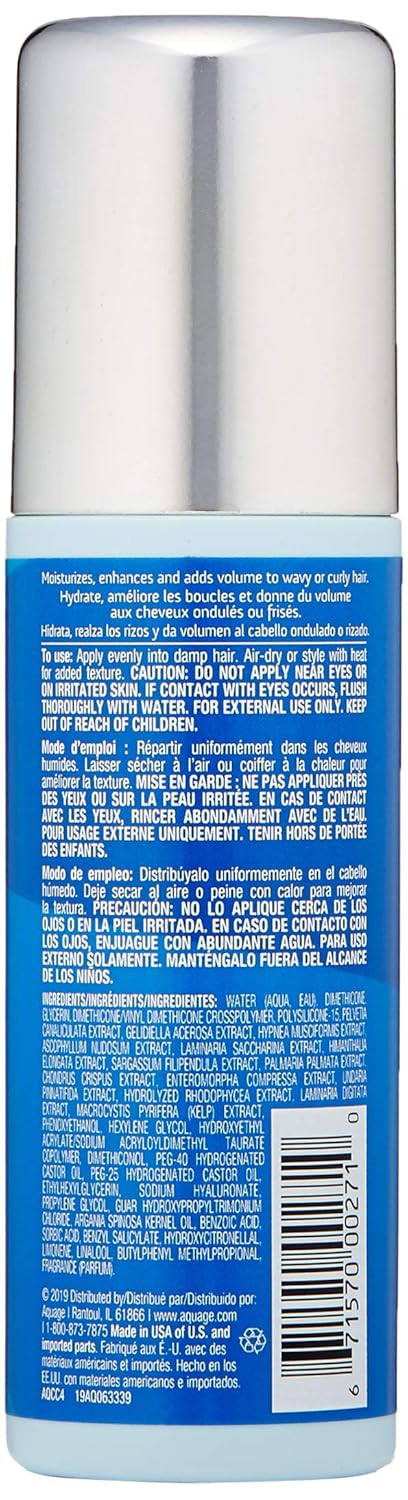 Aquage Sonic Wave Control Creme, Nourish And Strengthen Hair, Organic Blend Of Seaweeds And Algae, Tame Unruly Hair And Define Shape, 4 Oz