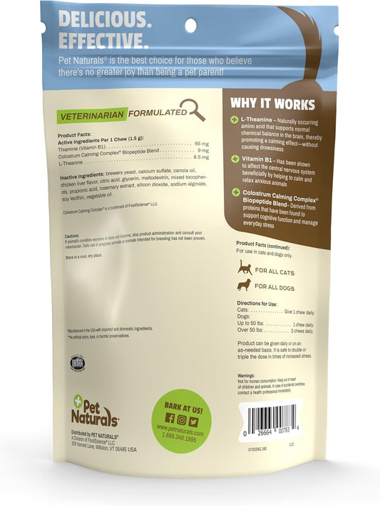Pet Naturals Of Vermont - Calming, Behavioral Support Supplement For Dogs And Cats, 160 Bite Sized Chews