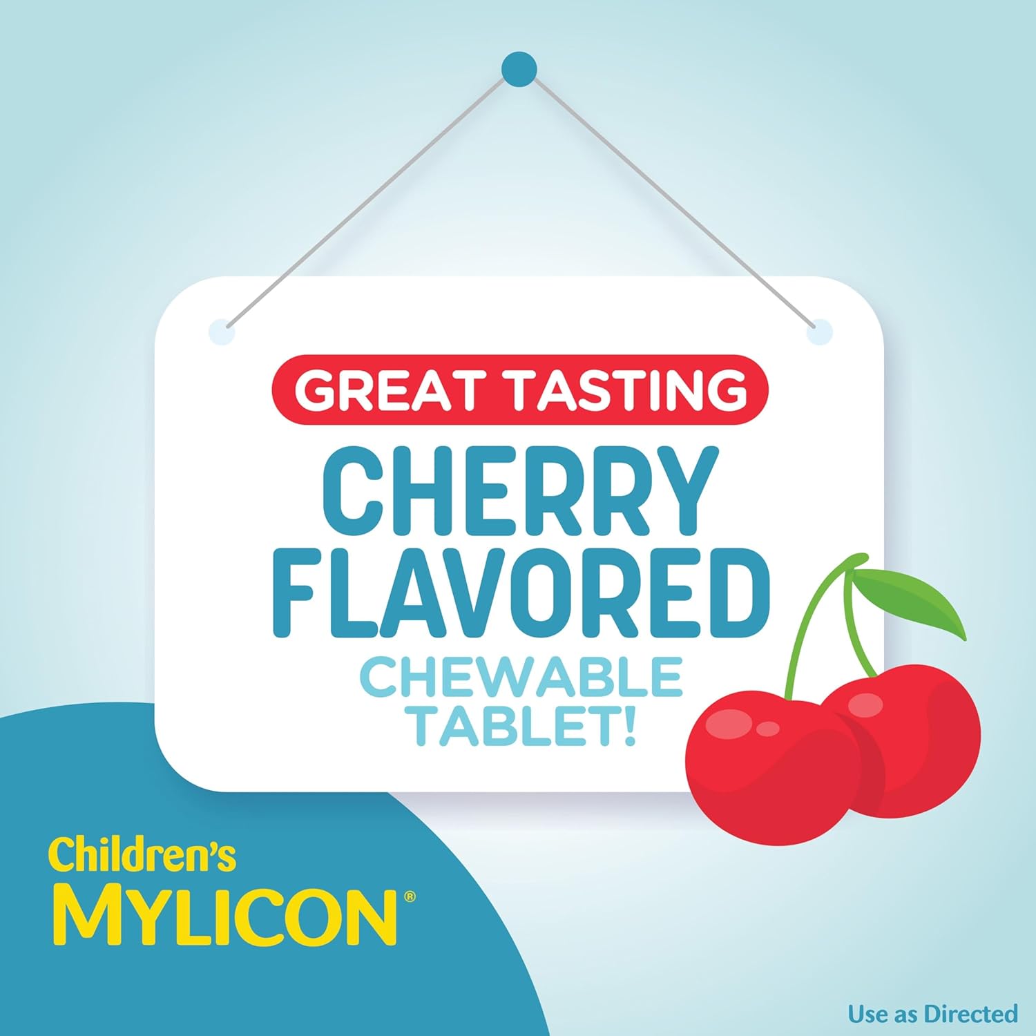 MYLICON Children's Tummy Relief for Kids, 24 Cherry Flavored Chewable Tablets : Health & Household