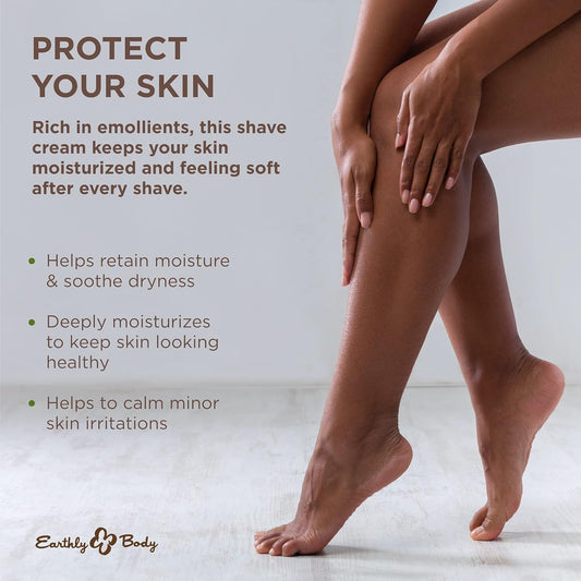 Earthly Body Miracle Oil Shave Cream, 16 Oz - Helps Reduce Nicks, Small Cuts & Skin Irritation - With Tea Tree, Hemp Seed & Argan Oils - 100% Vegan, Cruelty Free : Beauty & Personal Care