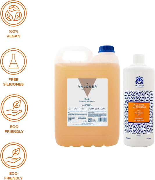 Valquer Professional Shampoo Ph Neutral Revitalising With Shine And Pro-Vitamin B5 Hair Salon Shampoo - 5000 Ml