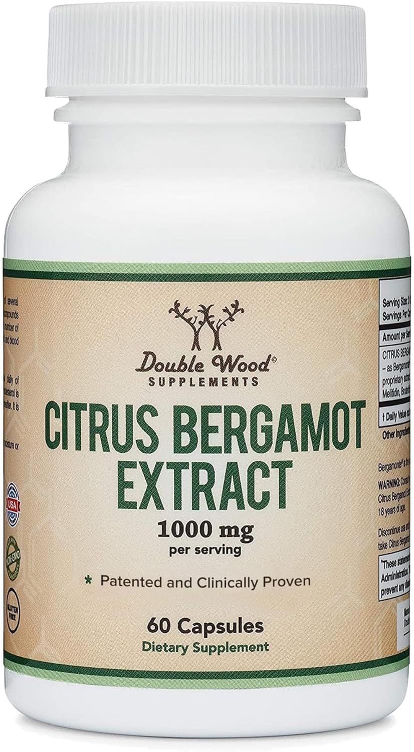 Citrus Bergamot Supplement - Only Patented, Clinically Proven Bergamot Extract - 1,000Mg Servings (Sourced From Italy) (60 Capsules) By Double Wood