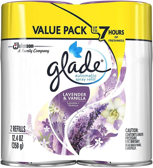 Glade Automatic Spray Refill, Lavender & Vanilla, 6.2 oz, (Pack of 6)