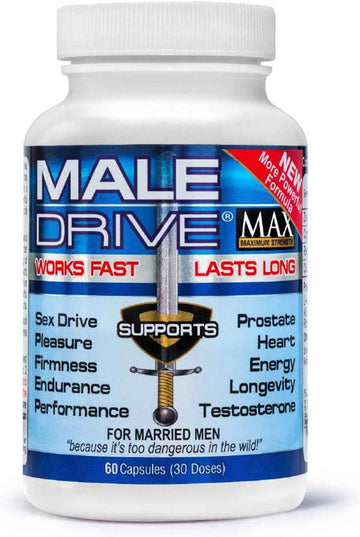 Male Drive: Male Enhancement Formula - Natural Supplement Supports Sexual Readiness and Performance, 60 Supplements, 1 Bottle (10-20 Day Supply)