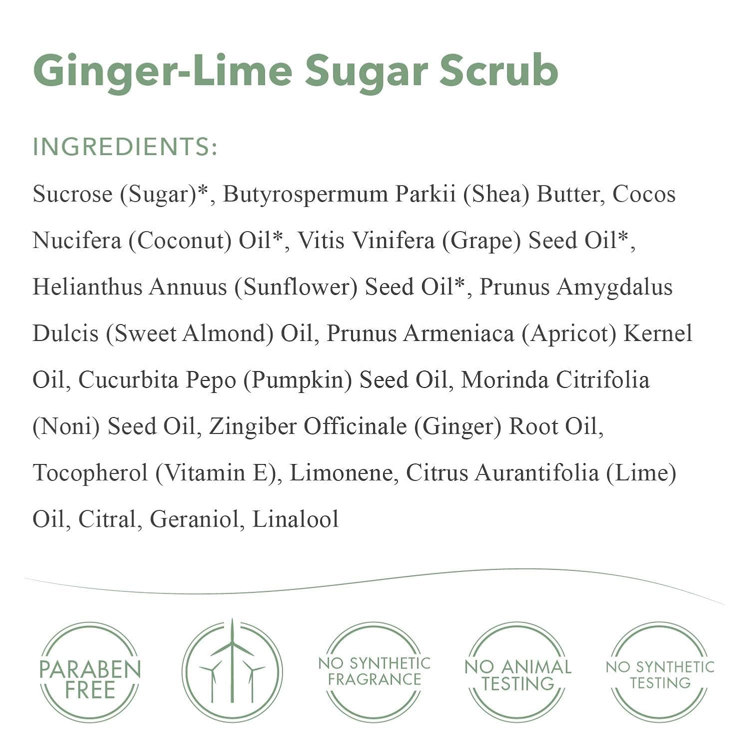 Emerginc Scientific Organics Ginger-Lime Sugar Scrub - Exfoliating Body Scrub With Vitamin E + Moisturizing Shea Butter, Ginger Root Oil + Coconut Oil - Removes Dead Skin (8 Oz) : Beauty & Personal Care