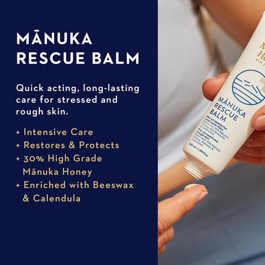 Manuka Health Manuka Rescue Balm - Medical Grade Manuka Honey Wound Care With Aloe, Beeswax & Calendula – Fast Acting, Long Lasting Care For Stressed & Rough Skin, 1.69Oz?