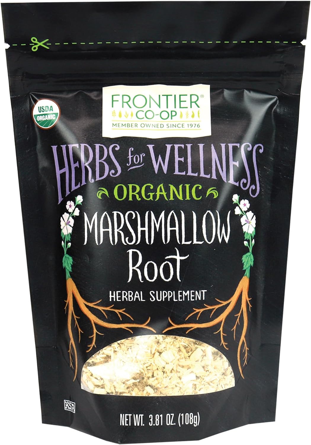 Frontier Co-op Organic Cut & Sifted Marshmallow Root 3.8oz - to Make Marshmallow Root Tea, Marshmallow Root Powder, Capsules, Marshmallow Root Extract and More