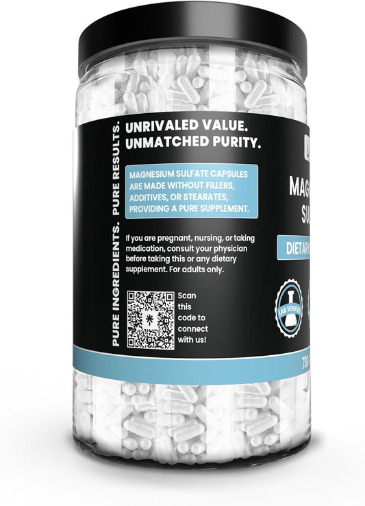 Pure Original Ingredients Magnesium Sulfate (730 Capsules) No Rice Fillers, Always Pure, Lab Verified