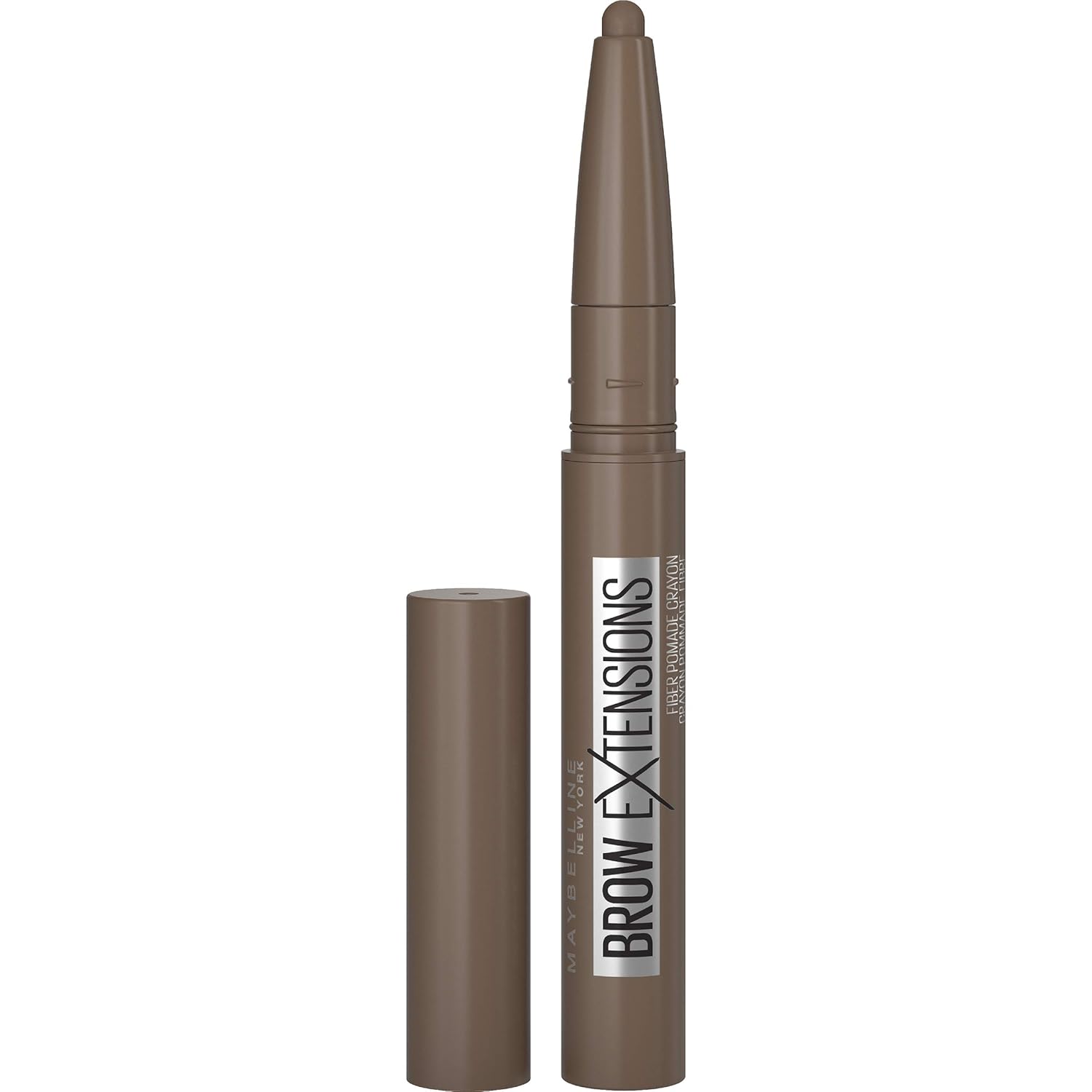 Maybelline Brow Extensions Fiber Pomade Crayon Eyebrow Makeup, Medium Brown, 1 Count