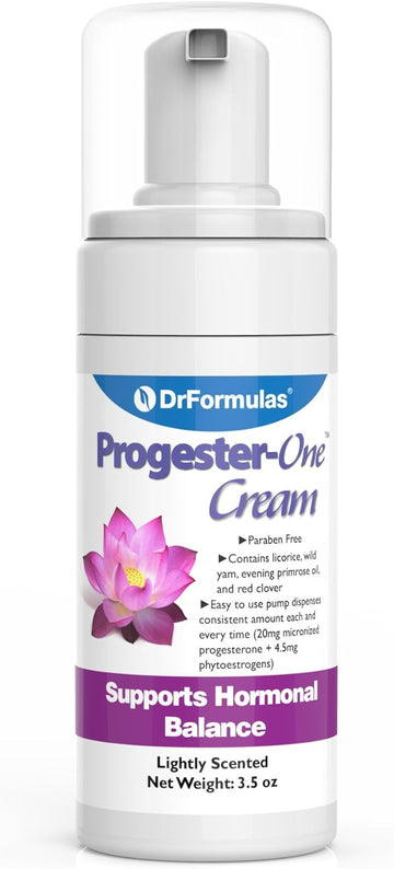 DrFormulas Progester-ONE Cream Bioidentical for Women | Menopause Relief Cream Progest with Phytoestrogens, Primrose Oil, Coconut Oil, 3.5 oz (Mendapause)