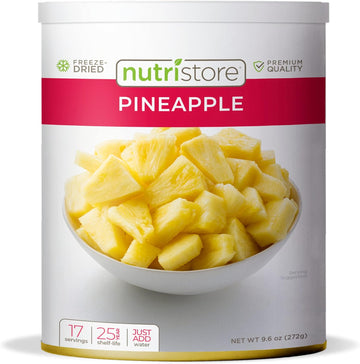 Nutristore Freeze Dried Pineapple | Perfect Healthy Snack | Bulk Fruit Emergency Survival Food Storage | Amazing Taste & Quality | 25 Year Shelf Life