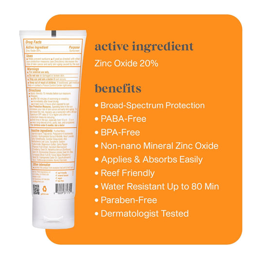 THINKBABY Clear Zinc Sunscreen SPF 30, 3 FZ