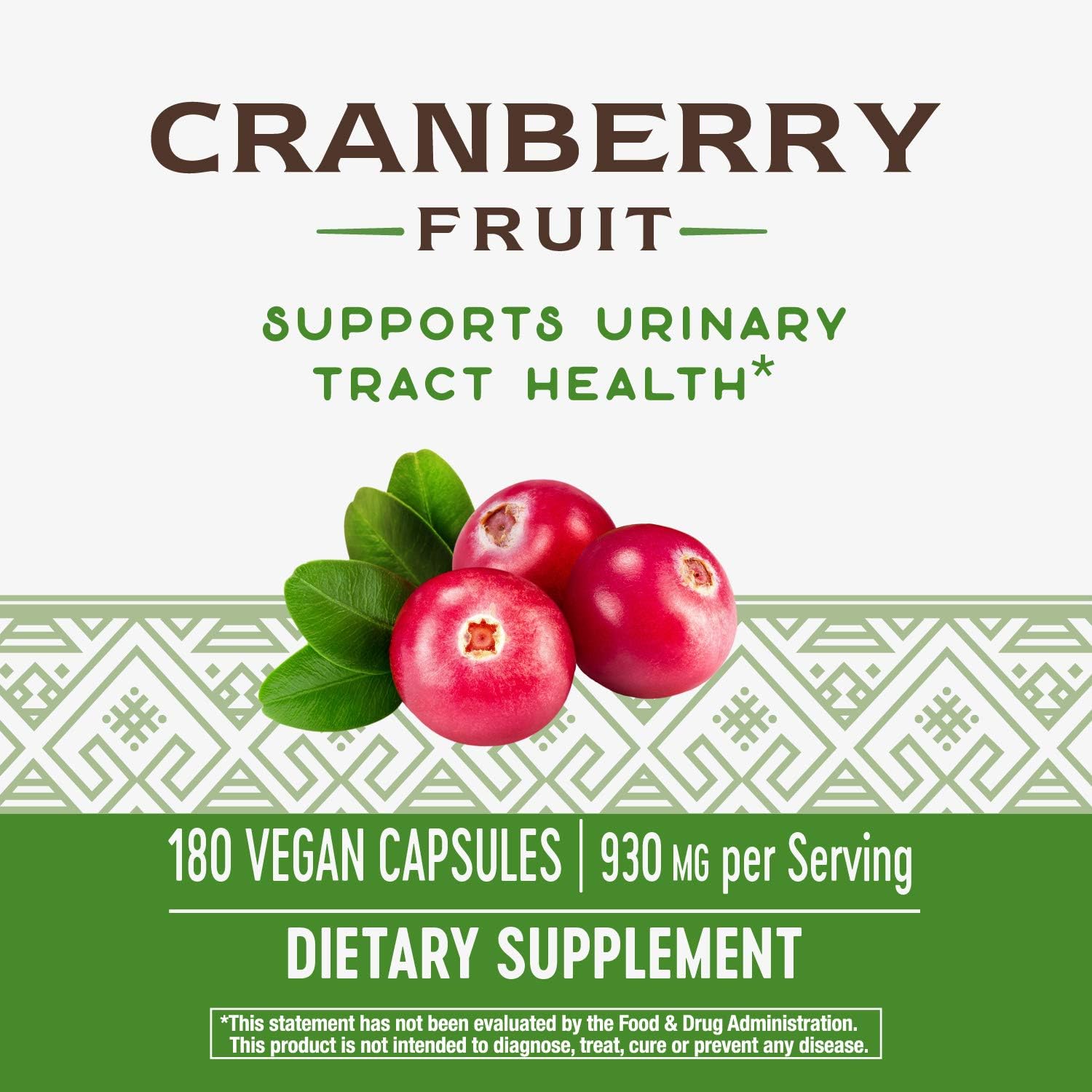 Nature's Way Premium Herbal Cranberry Fruit, 930 mg per serving, 180 Vcaps